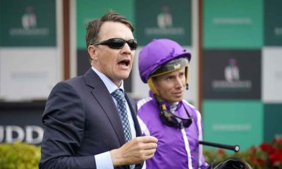 Trainer Aidan O’Brien (left) expects Ryan Moore to be out until next year