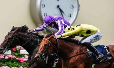 Bow Echo and Billy Loughnane (near) wins the St James's Palace Stakes beating Ryan Moore and Gstaad (credit- Megan Rose Photography)