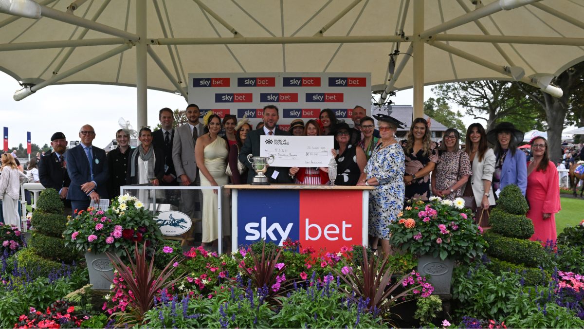 Last year’s winners M.A.S.H celebrate their £20,000 Ebor Community Sweepstake success after Ethical Diamond’s victory delivered a life-changing boost for the Yorkshire charity