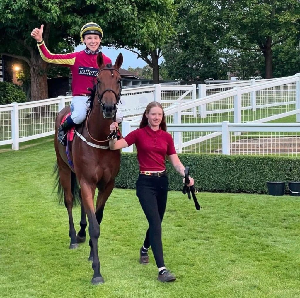 Billy Loughnane on Salamanca Lad after winning at Sandown